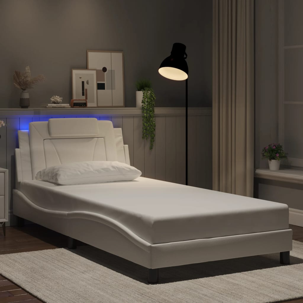 Giroletto Viana con LED senza Materasso Bianco 100x203 cm