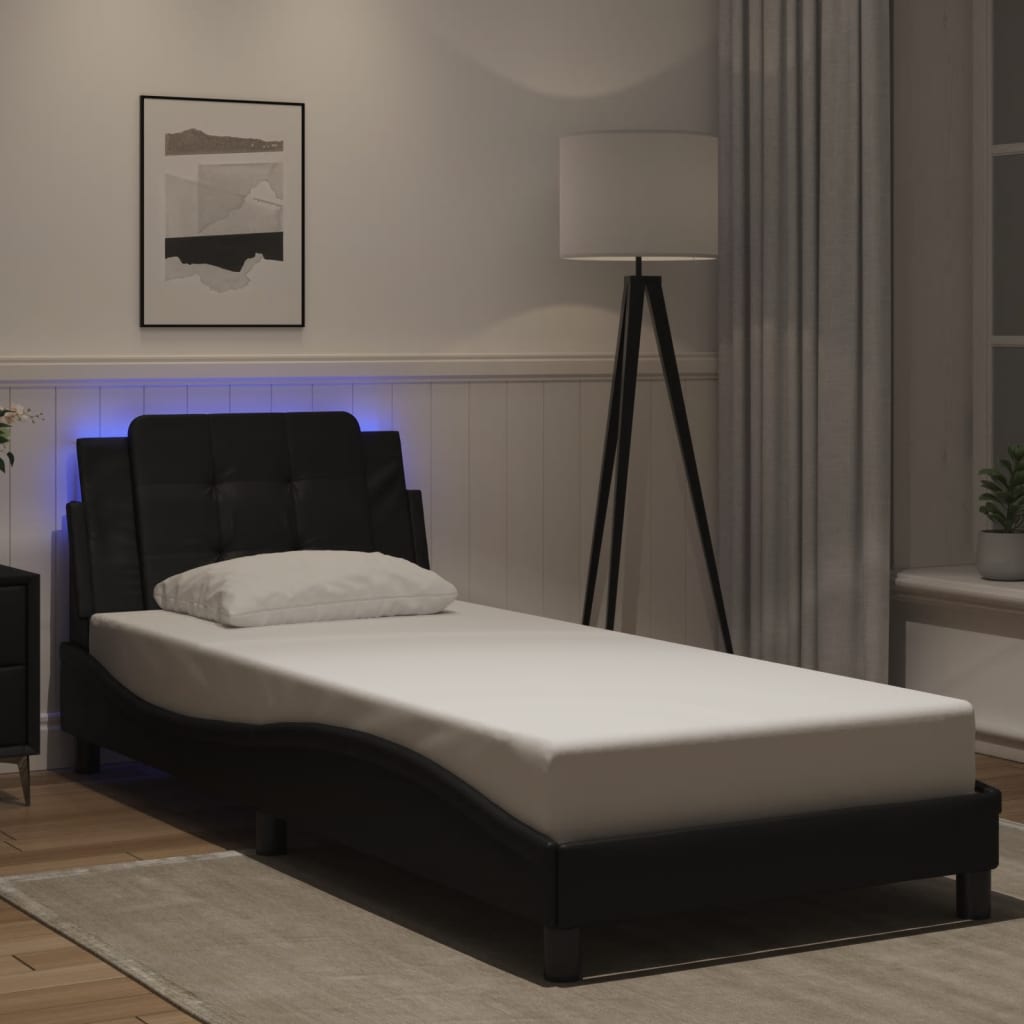 Giroletto con LED senza Materasso Zadar Nero 80x200 cm