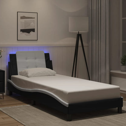 Giroletto con LED senza Materasso Zadar Nero e Bianco 80x200 cm