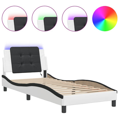 Giroletto con LED senza Materasso Zadar Bianco e Nero 80x200 cm
