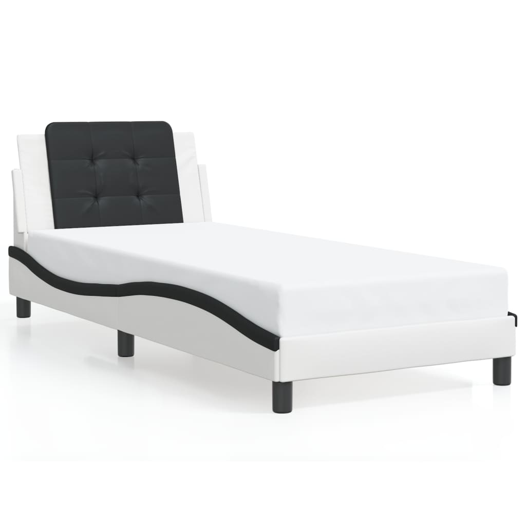 Giroletto con LED senza Materasso Zadar Bianco e Nero 80x200 cm