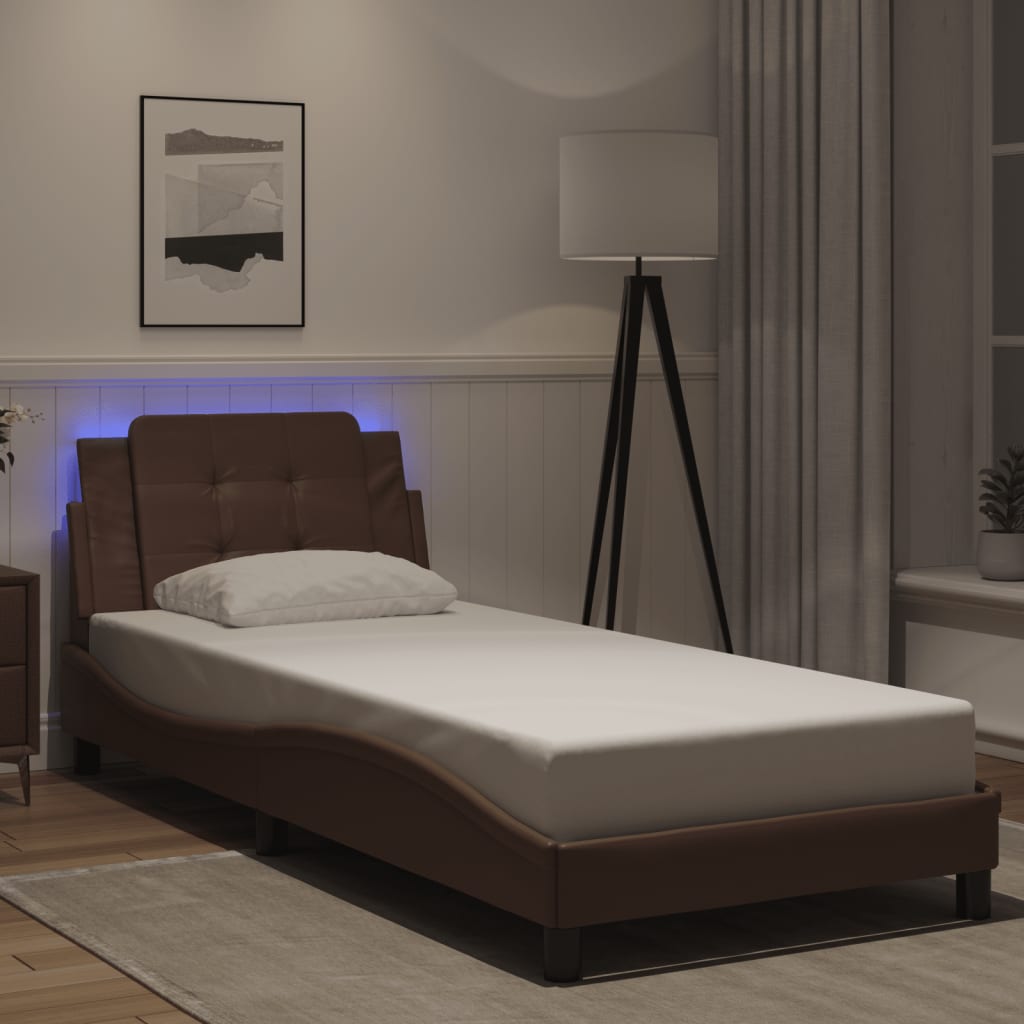 Giroletto con LED senza Materasso Zadar Marrone 90x190 cm