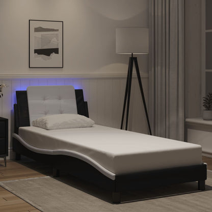 Giroletto con LED senza Materasso Zadar Nero e Bianco 90x190 cm