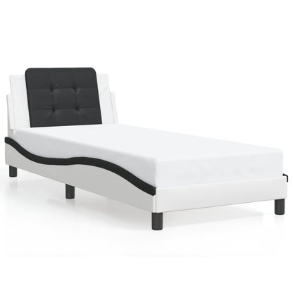 Giroletto con LED senza Materasso Zadar Bianco e Nero 90x190 cm