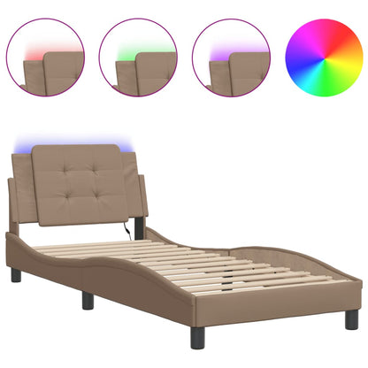 Giroletto con LED senza Materasso Cappuccino 90x200 cm