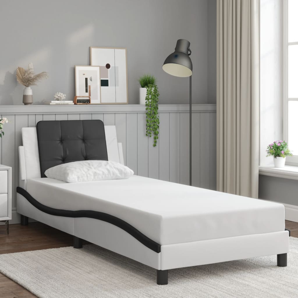 Giroletto con Luci LED Bianco e Nero 90x200 cm in Similpelle