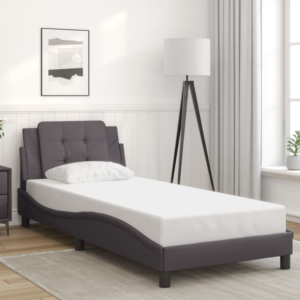 Giroletto con Luci LED Grigio 100x200 cm in Similpelle