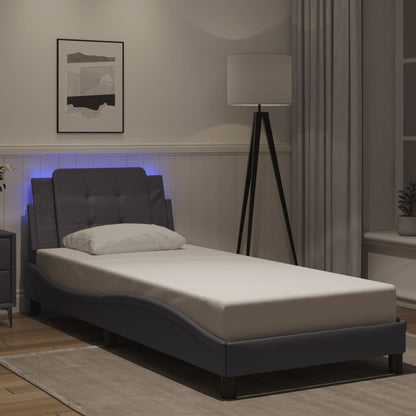 Giroletto con Luci LED Grigio 100x200 cm in Similpelle