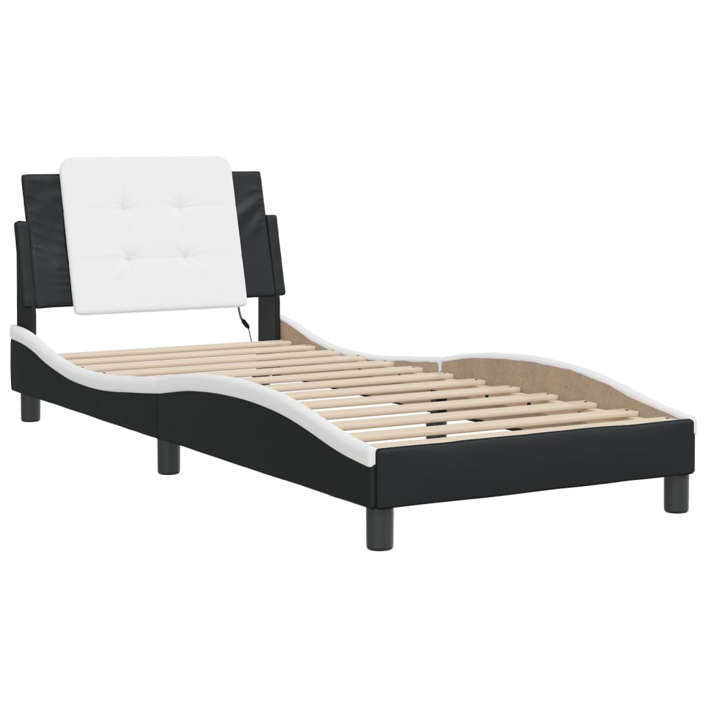 Giroletto con LED senza Materasso Zadar Nero e Bianco 100x200 cm