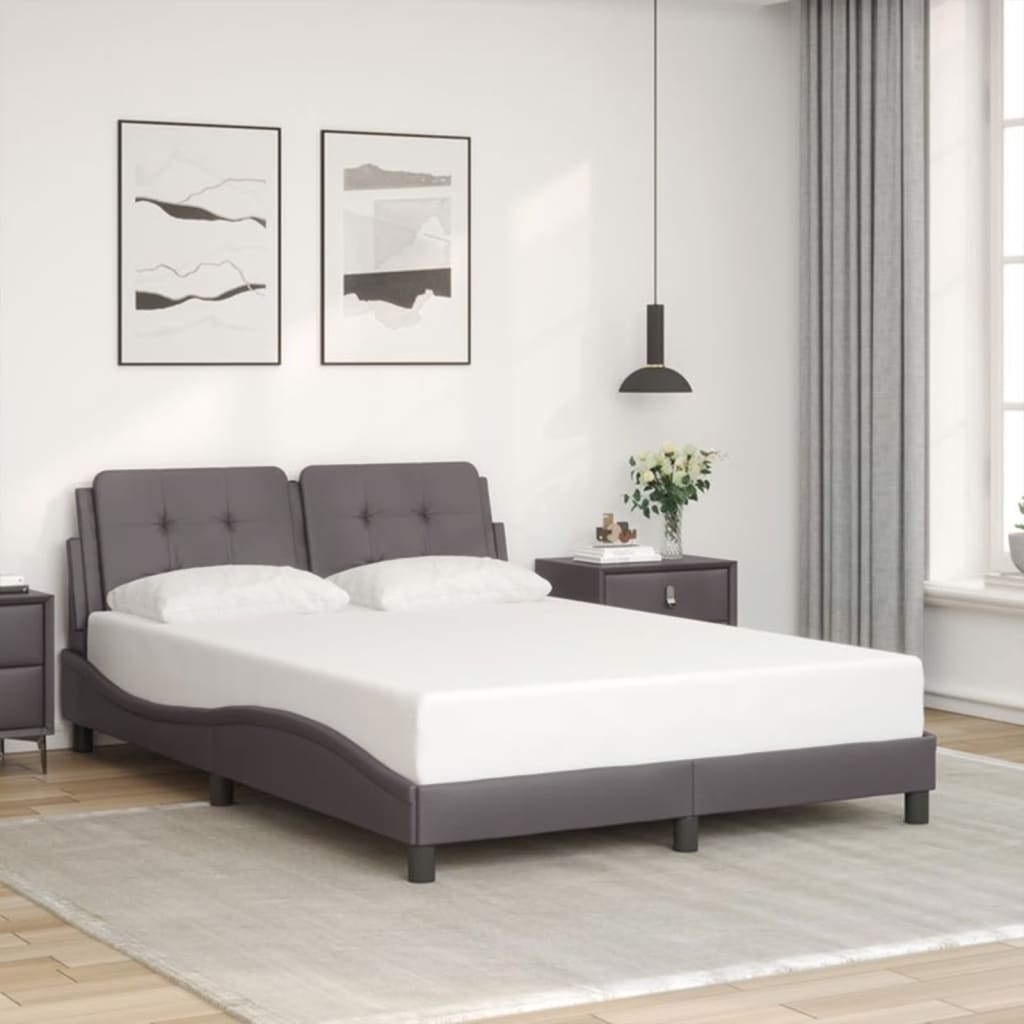 Giroletto con Luci LED Grigio 120x200 cm in Similpelle