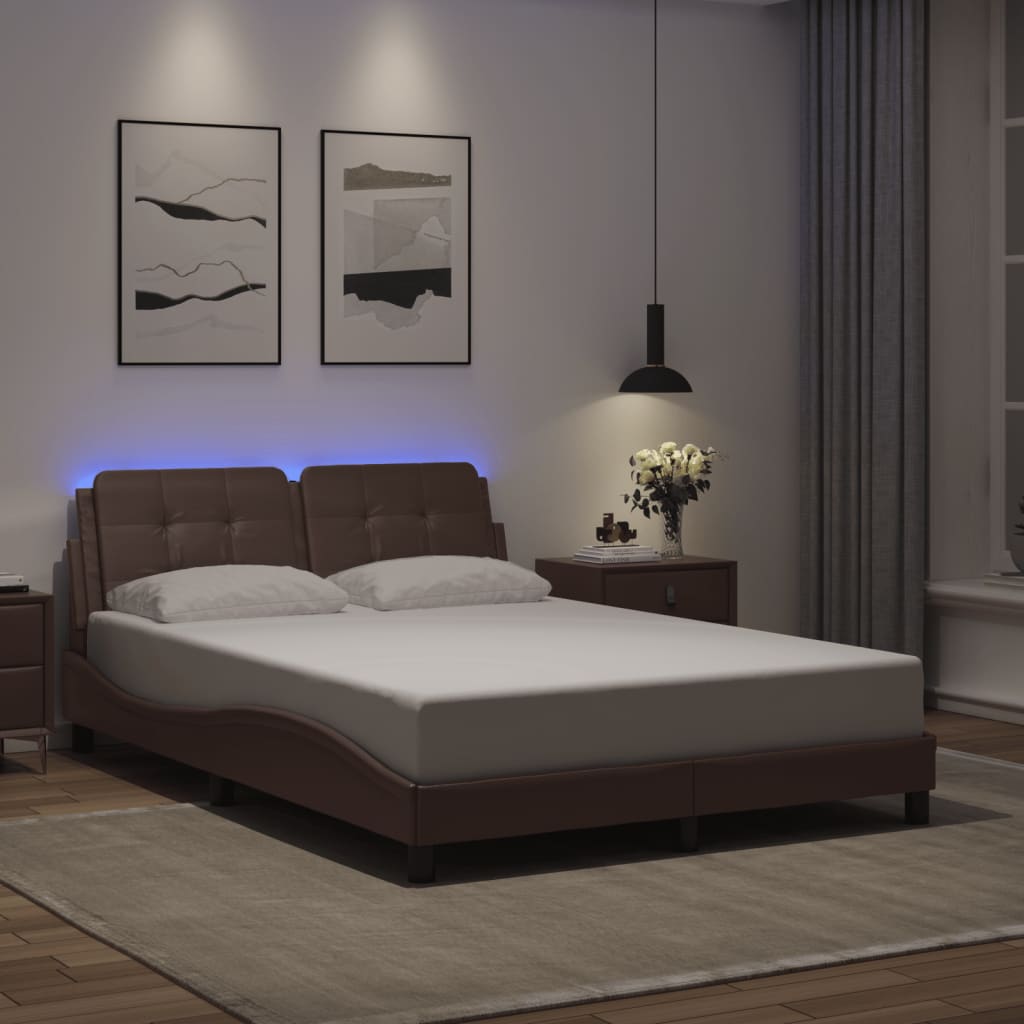 Giroletto con Luci LED Grigio 120x200 cm in Similpelle
