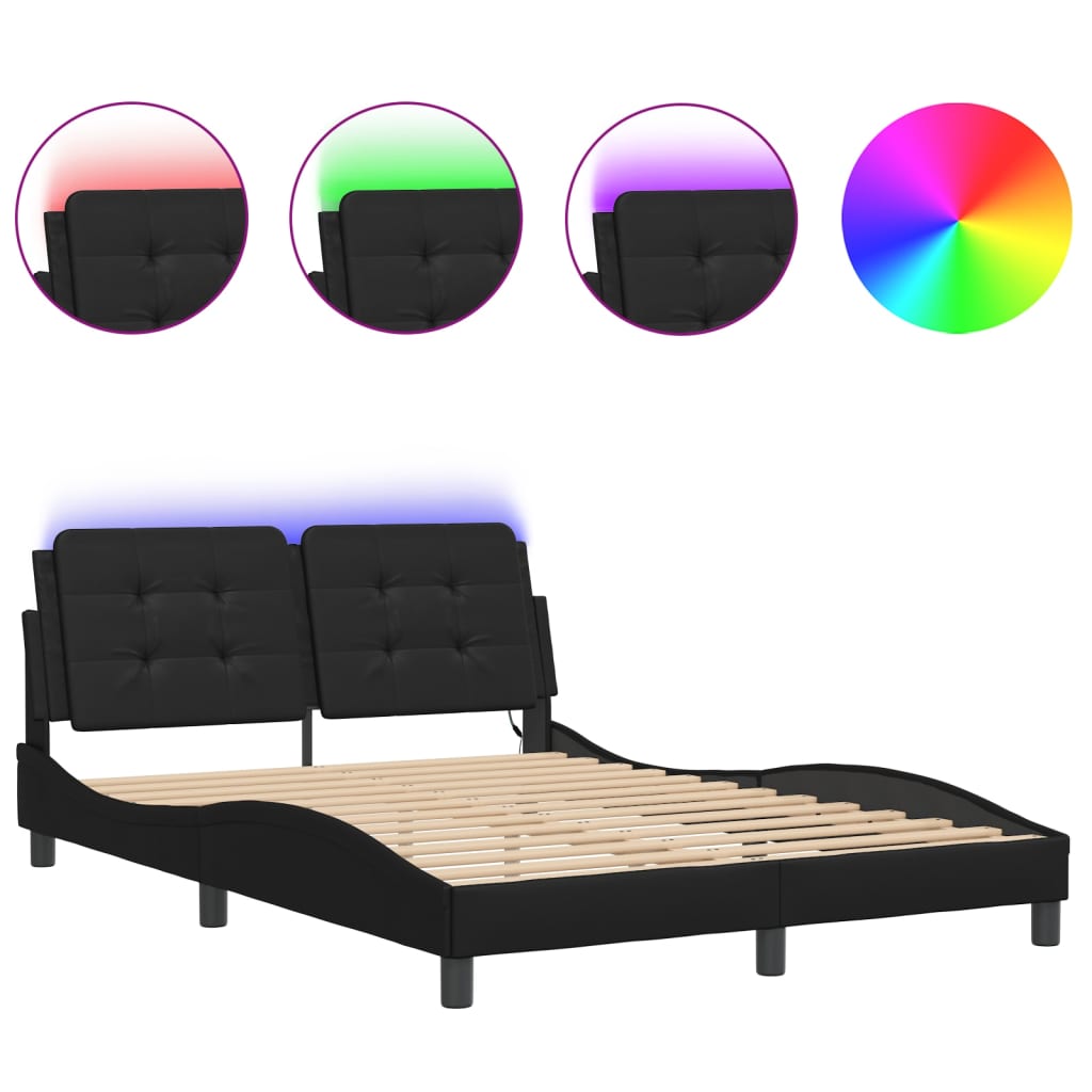 Giroletto con LED senza Materasso Zadar Nero 140x190 cm
