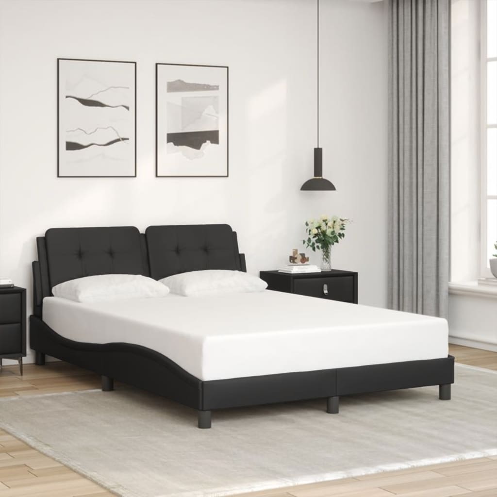 Giroletto con Luci LED Nero 140x190 cm in Similpelle