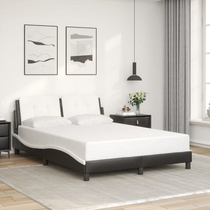 Giroletto con Luce LED Nero e Bianco 140x190 cm in Similpelle