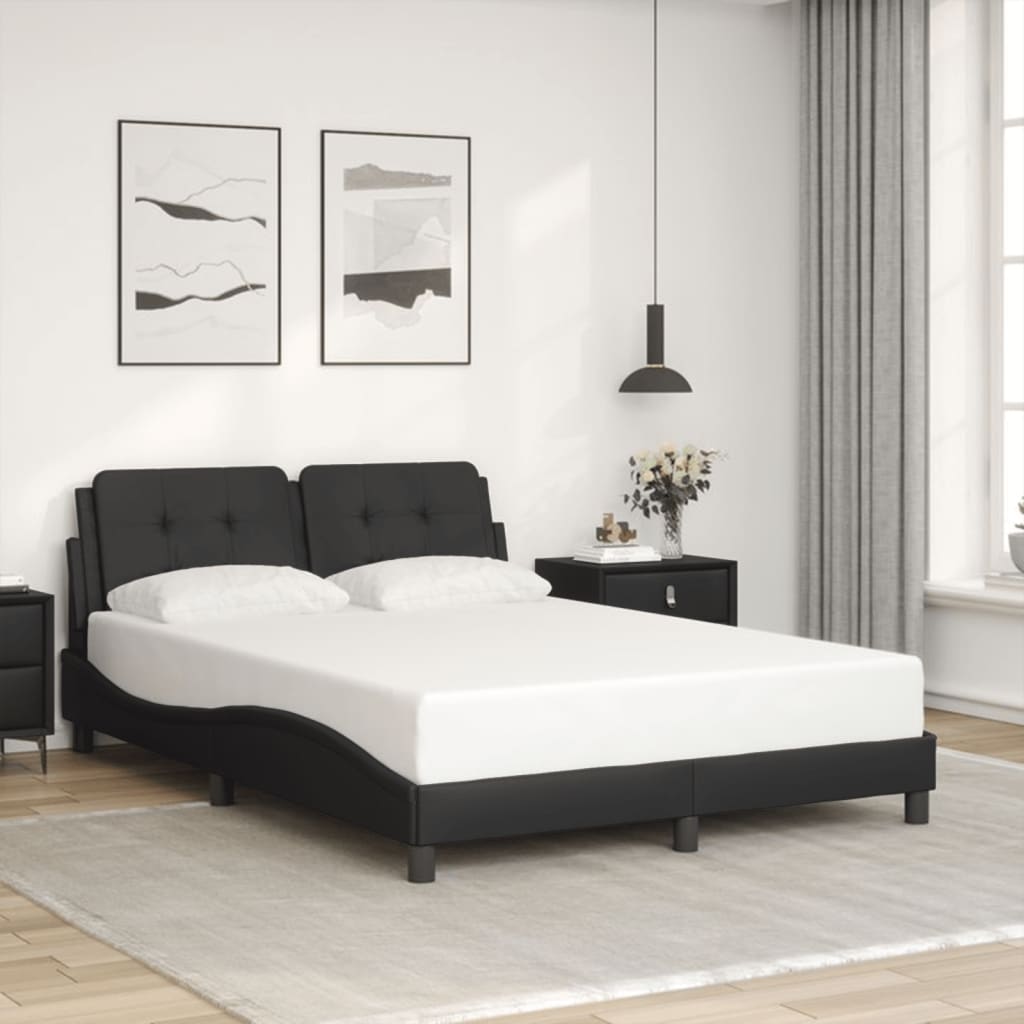 Giroletto con Luci LED Nero 140x200 cm in Similpelle