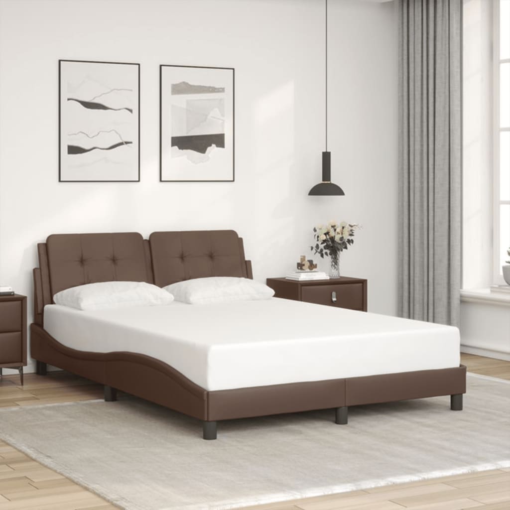 Giroletto con Luci LED Marrone 140x200 cm in Similpelle