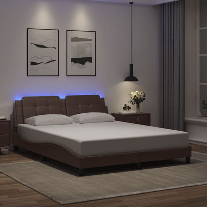 Giroletto con LED senza Materasso Zadar Marrone 160x200 cm
