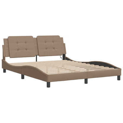 Giroletto con Luci LED Cappuccino 160x200 cm in Similpelle