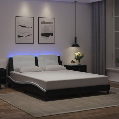 Giroletto con LED senza Materasso Zadar Nero e Bianco 160x200 cm