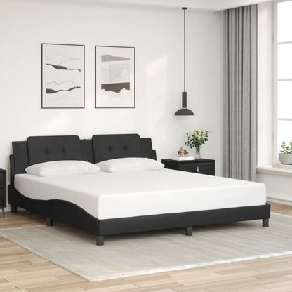 Giroletto con Luce LED Nero 180x200 cm in Similpelle