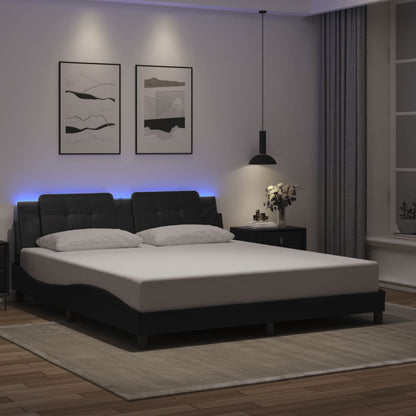 Giroletto con LED senza Materasso Zadar Nero 180x200 cm