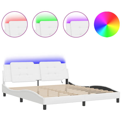 Giroletto con LED senza Materasso Bianco 180x200 cm