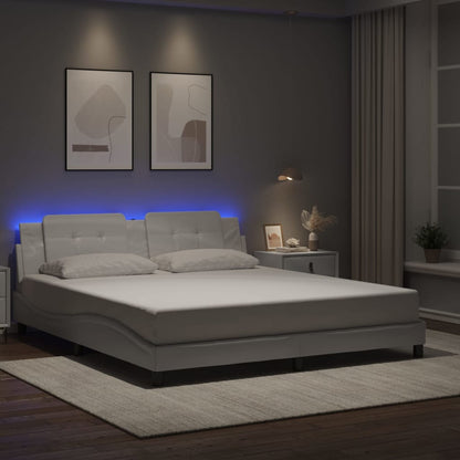 Giroletto con LED senza Materasso Bianco 180x200 cm