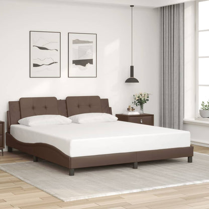 Giroletto con Luci LED Marrone 180x200 cm in Similpelle