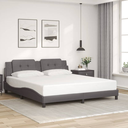 Giroletto con Luci LED Grigio 180x200 cm in Similpelle