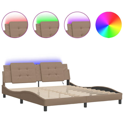 Giroletto con LED senza Materasso Zadar Cappuccino 180x200 cm