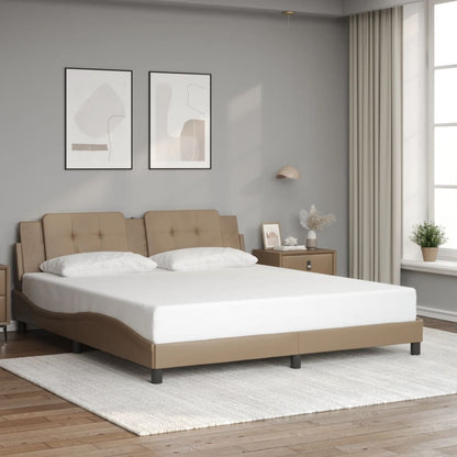 Giroletto con Luci LED Cappuccino 180x200 cm in Similpelle