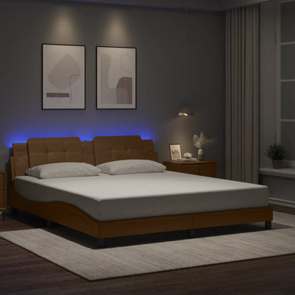 Giroletto con LED senza Materasso Zadar Cappuccino 180x200 cm