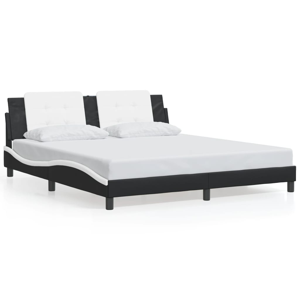 Giroletto con LED senza Materasso Zadar Nero e Bianco 180x200 cm