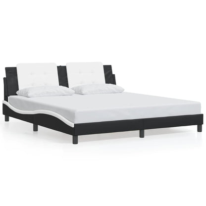 Giroletto con LED senza Materasso Zadar Nero e Bianco 180x200 cm