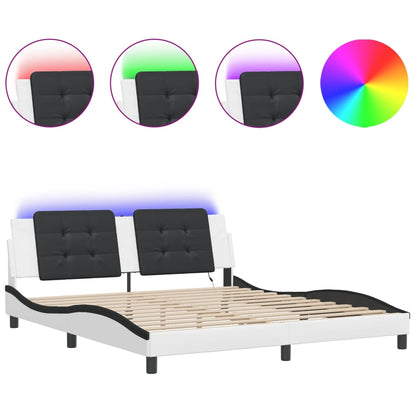 Giroletto con LED senza Materasso Zadar Bianco e Nero 180x200 cm