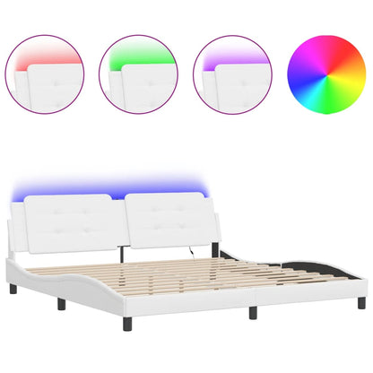 Giroletto con Luci LED Bianco 200x200 cm in Similpelle