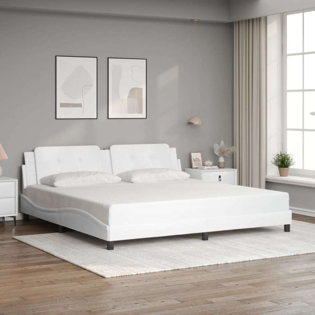 Giroletto con Luci LED Bianco 200x200 cm in Similpelle