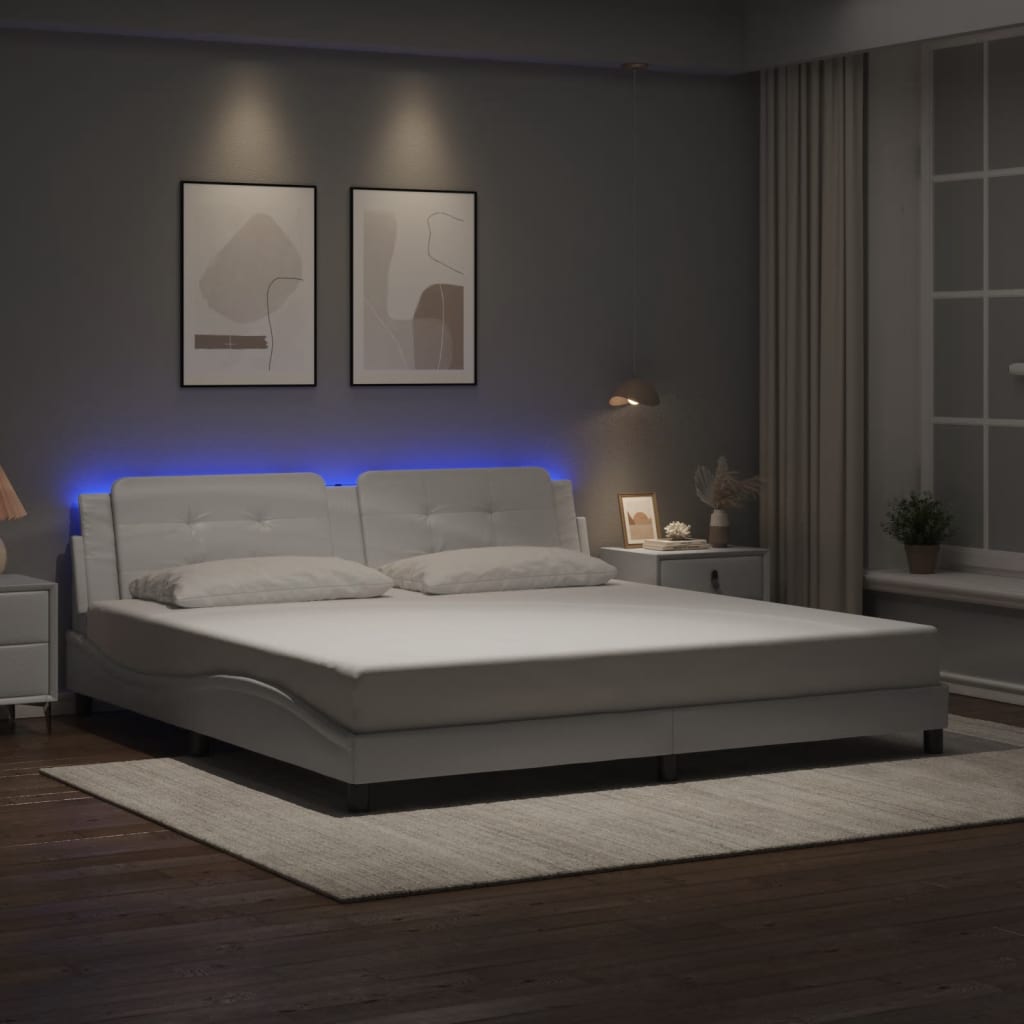Giroletto con LED senza Materasso Zadar Bianco 200x200 cm