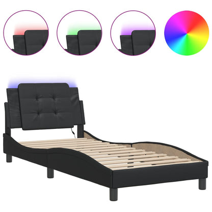 Giroletto con LED senza Materasso Zadar Nero 100x203 cm