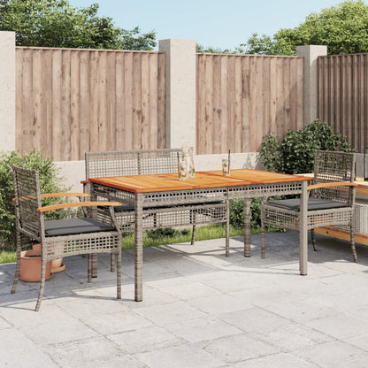 Set da Pranzo da Giardino 5 pz con Cuscini in Polyrattan Grigio