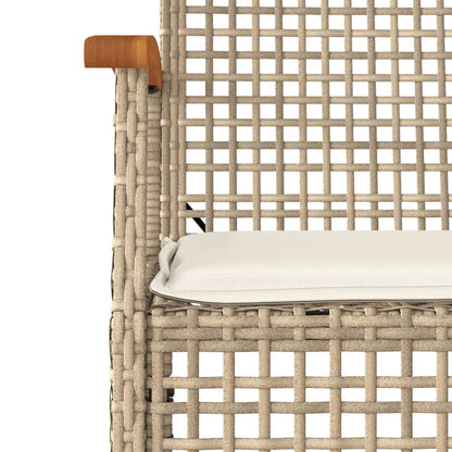 Set da Pranzo da Giardino 4 pz con Cuscini Beige in Polyrattan