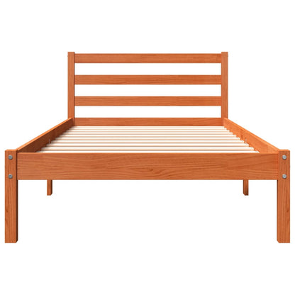 Letto senza Materasso Marrone Cera 90x190 cm in Legno di Pino