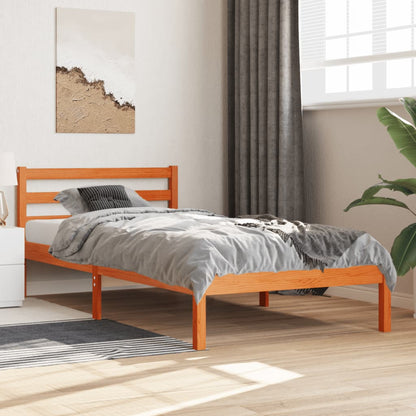 Letto senza Materasso Marrone Cera 90x190 cm in Legno di Pino