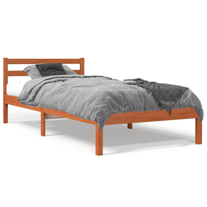 Letto senza Materasso Marrone Cera 90x200 cm Legno di Pino