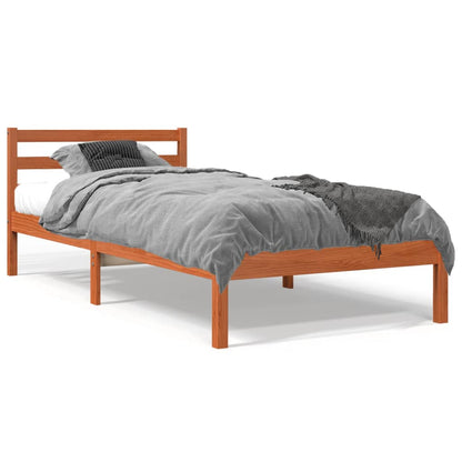 Letto senza Materasso Marrone Cera 100x200 cm in Legno di Pino