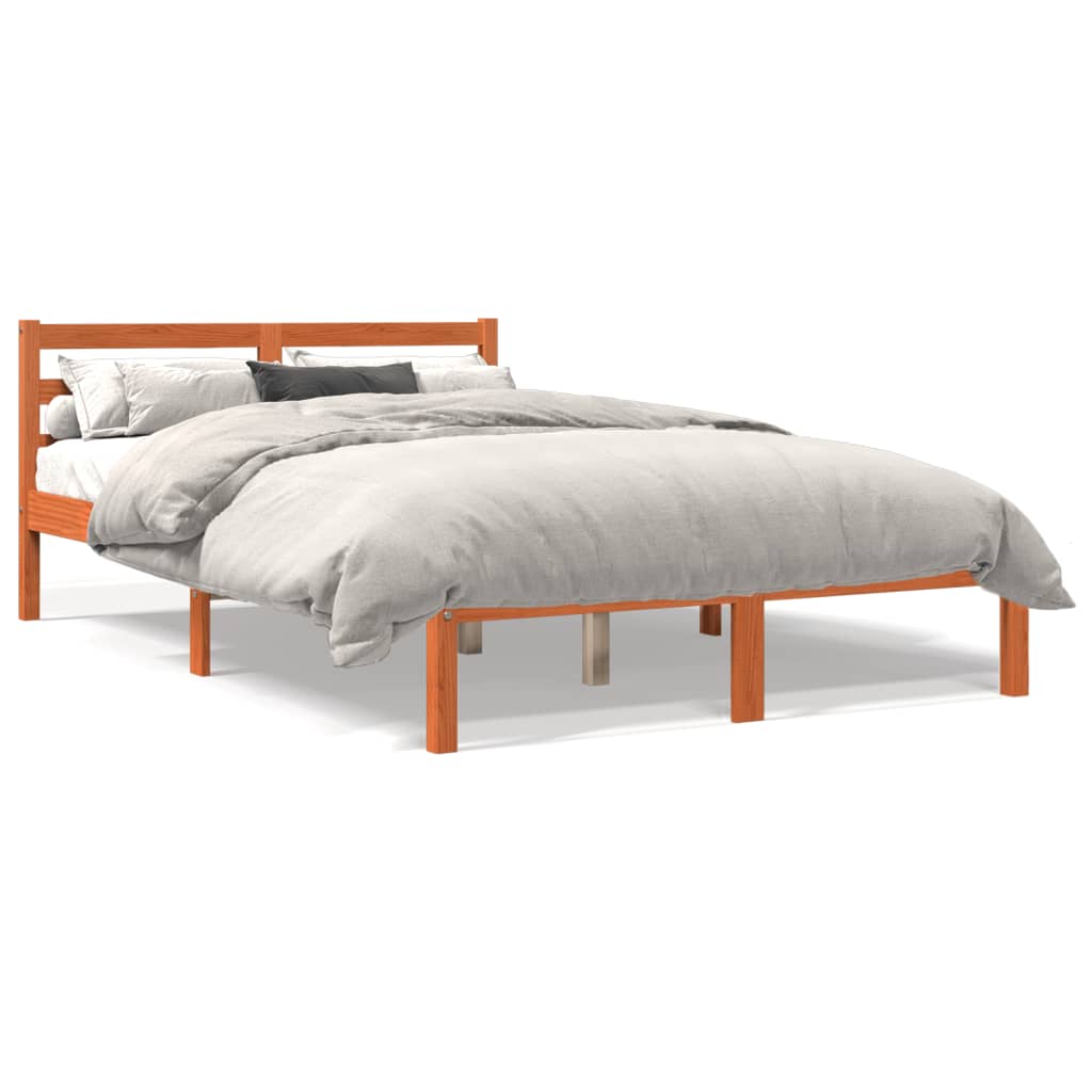 Letto senza Materasso Marrone Cera 120x200 cm in Legno di Pino