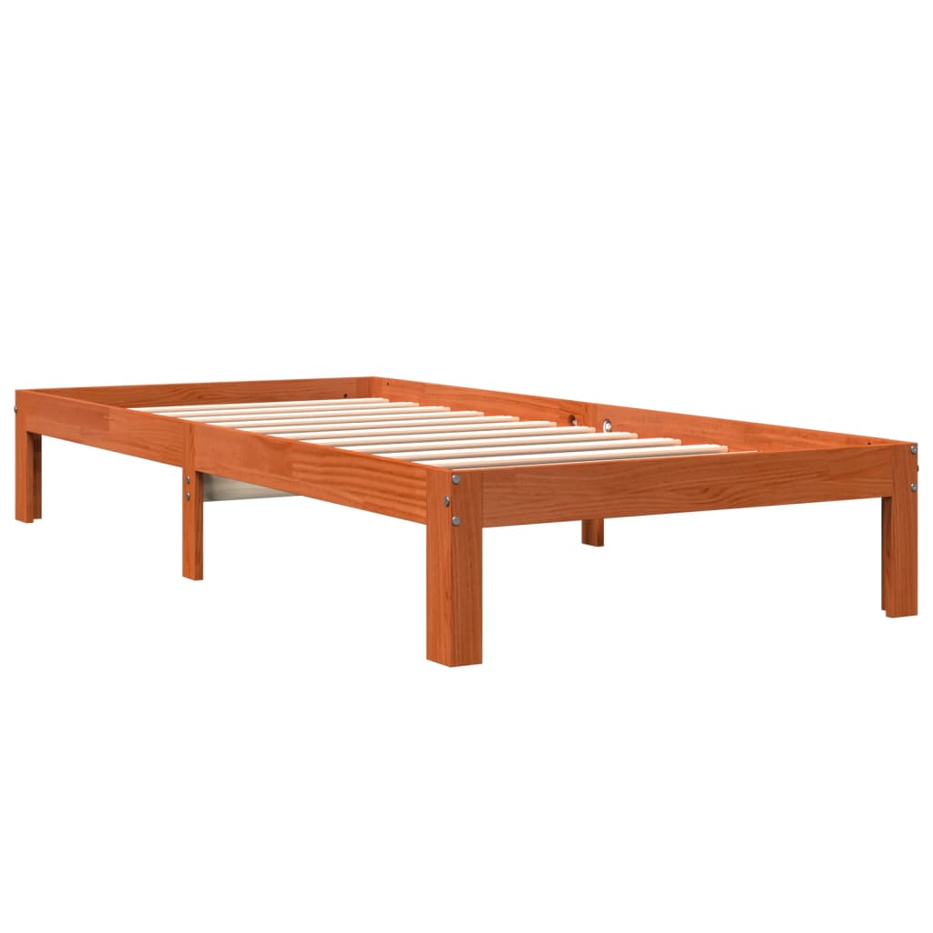Letto senza Materasso Marrone Cera 75x190 cm in Legno di Pino