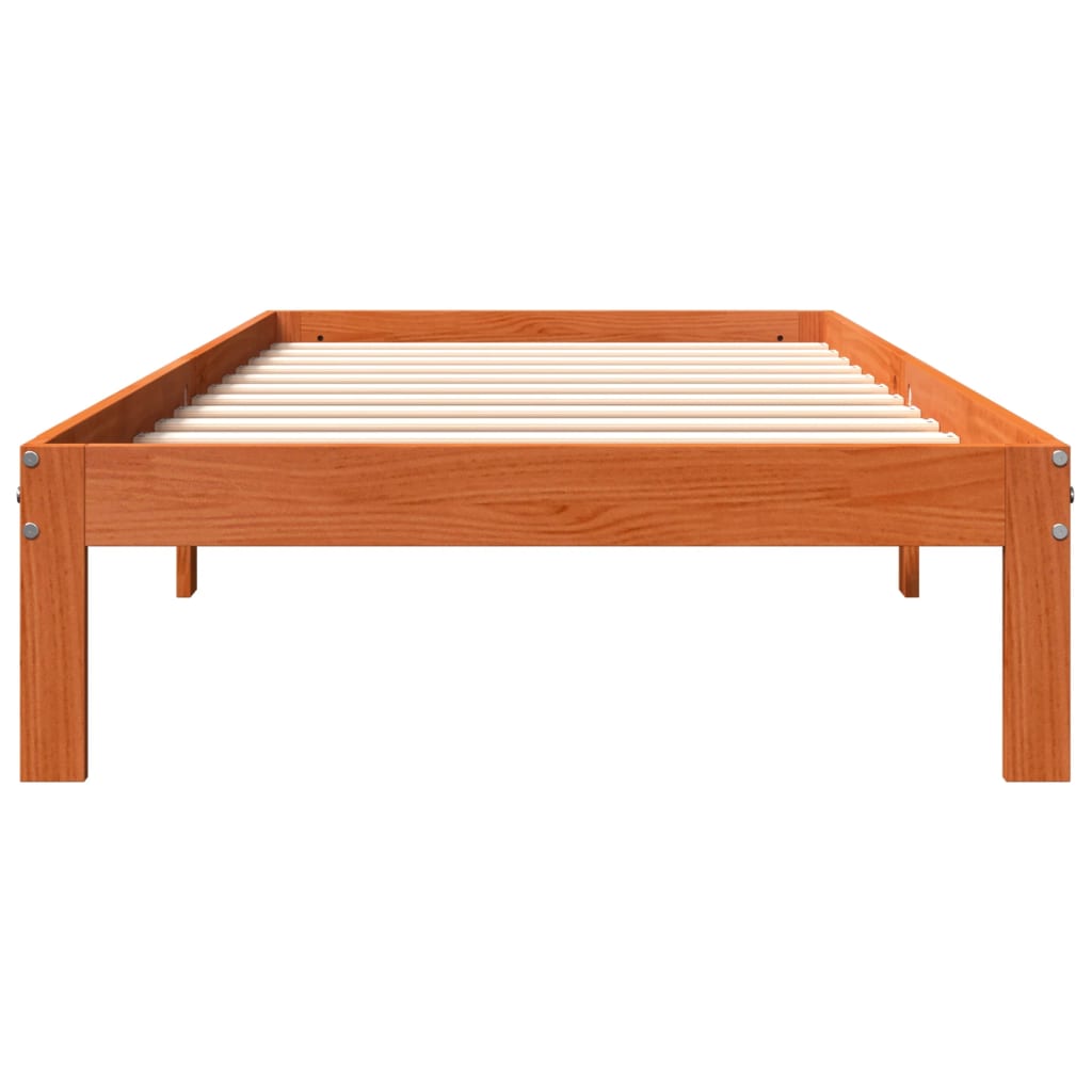 Letto senza Materasso Marrone Cera 90x190 cm in Legno di Pino