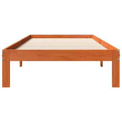 Letto senza Materasso Marrone Cera 90x190 cm in Legno di Pino