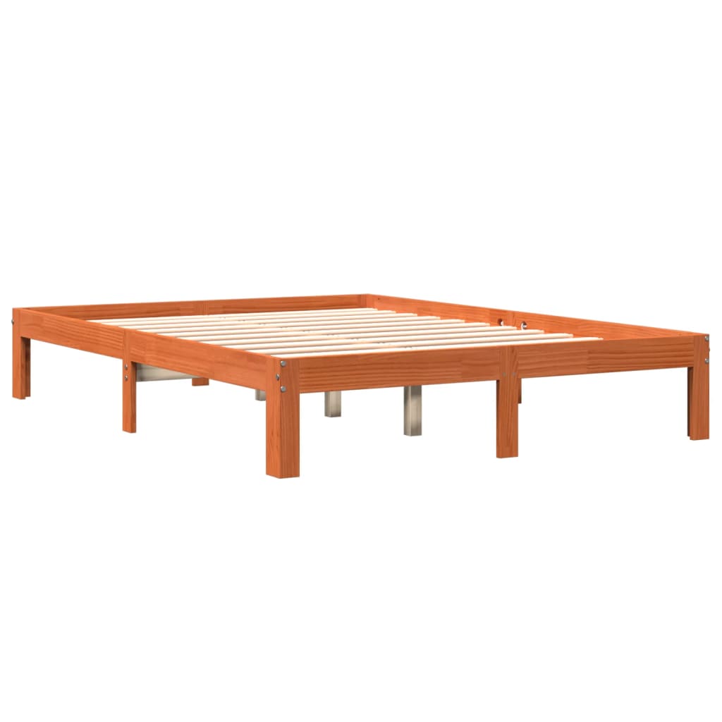 Letto senza Materasso Marrone Cera 120x190 cm in Legno di Pino